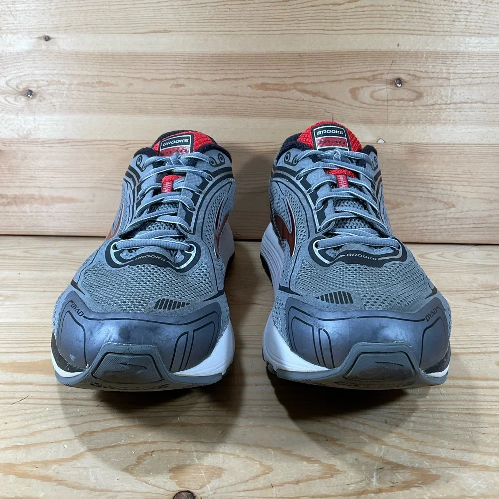 Brooks Dyad 9 Running Shoes Men’s 14 D Gray Red Black White Walking 1102311D035